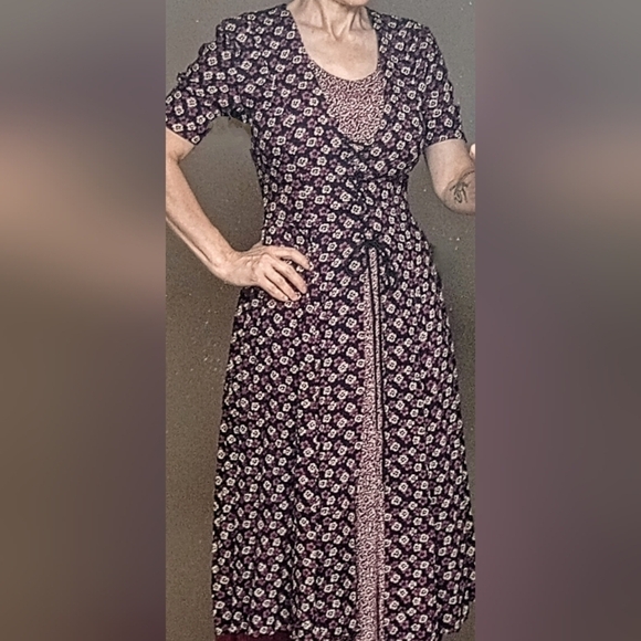 Vintage Y2K Prairie Dress /Witchy Vibes/ Corset Style front & back - Picture 12 of 13